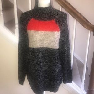 ASOS‎ gray red wool blend turtleneck sweater 10